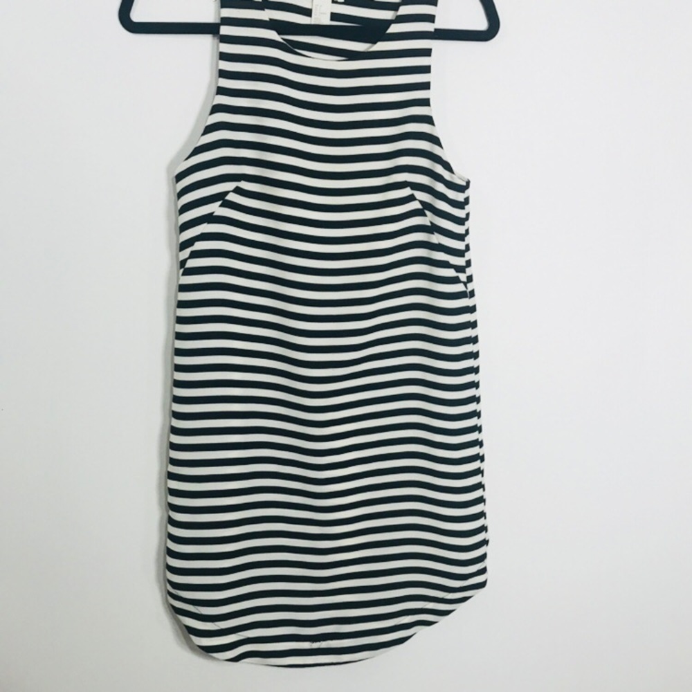 H&m blue white stripe dress size 4 used worn once